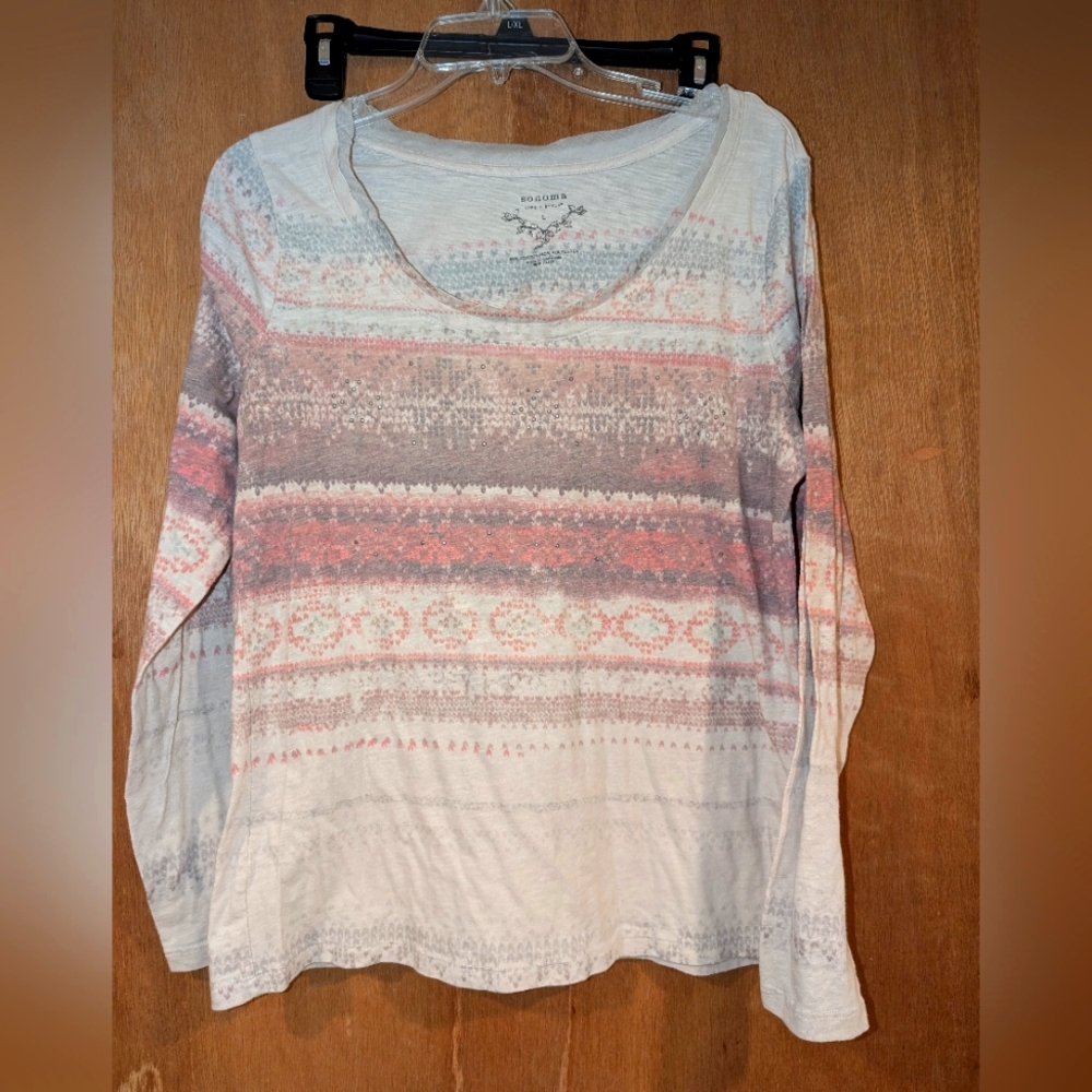 Women's Multicolor Long Sleeve Top
